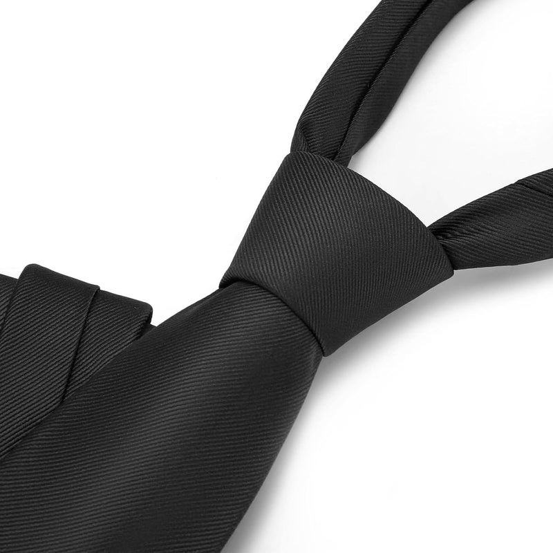 Junmaxroad Store Black Ties For Men Solid Color Formal Neckties 3.15" (8CM) Men's Ties - Image 2